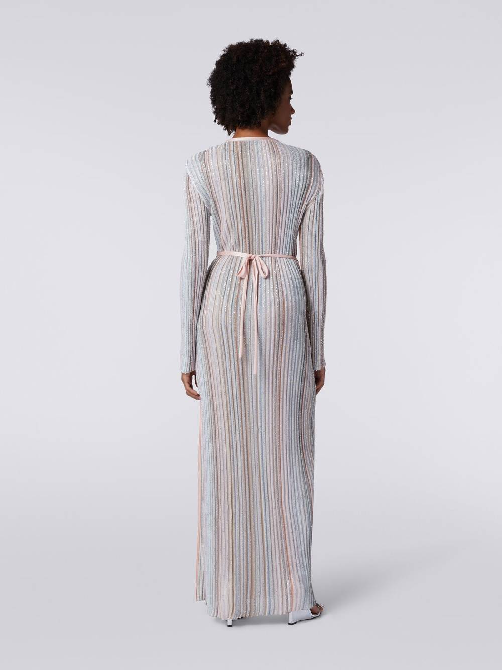 Missoni Abito lungo con chiusura a portafoglio e paillettes Nuova