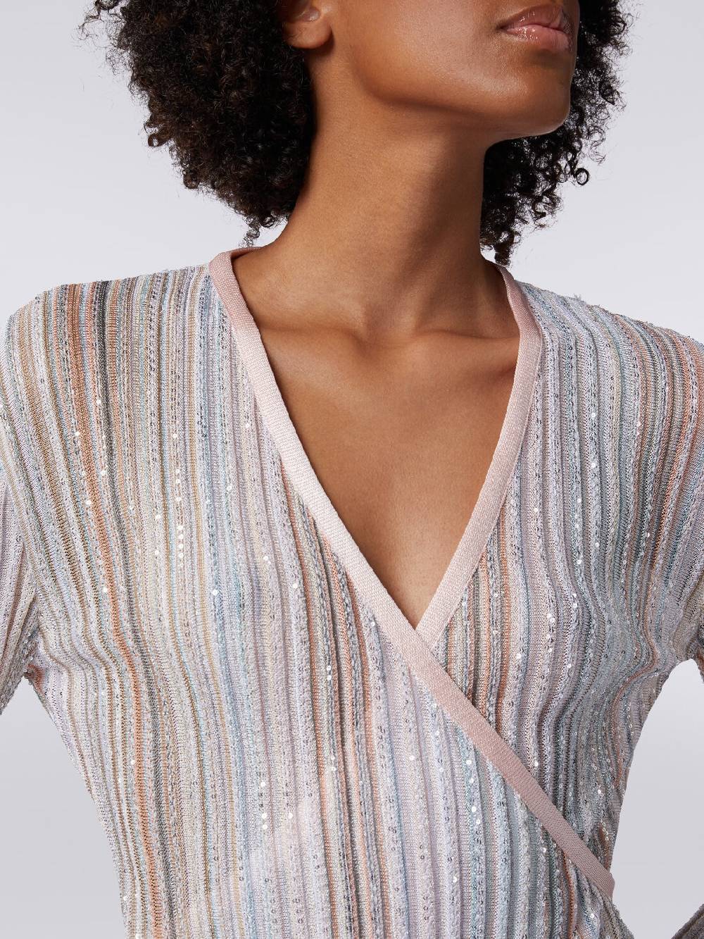 Missoni Abito lungo con chiusura a portafoglio e paillettes Nuova