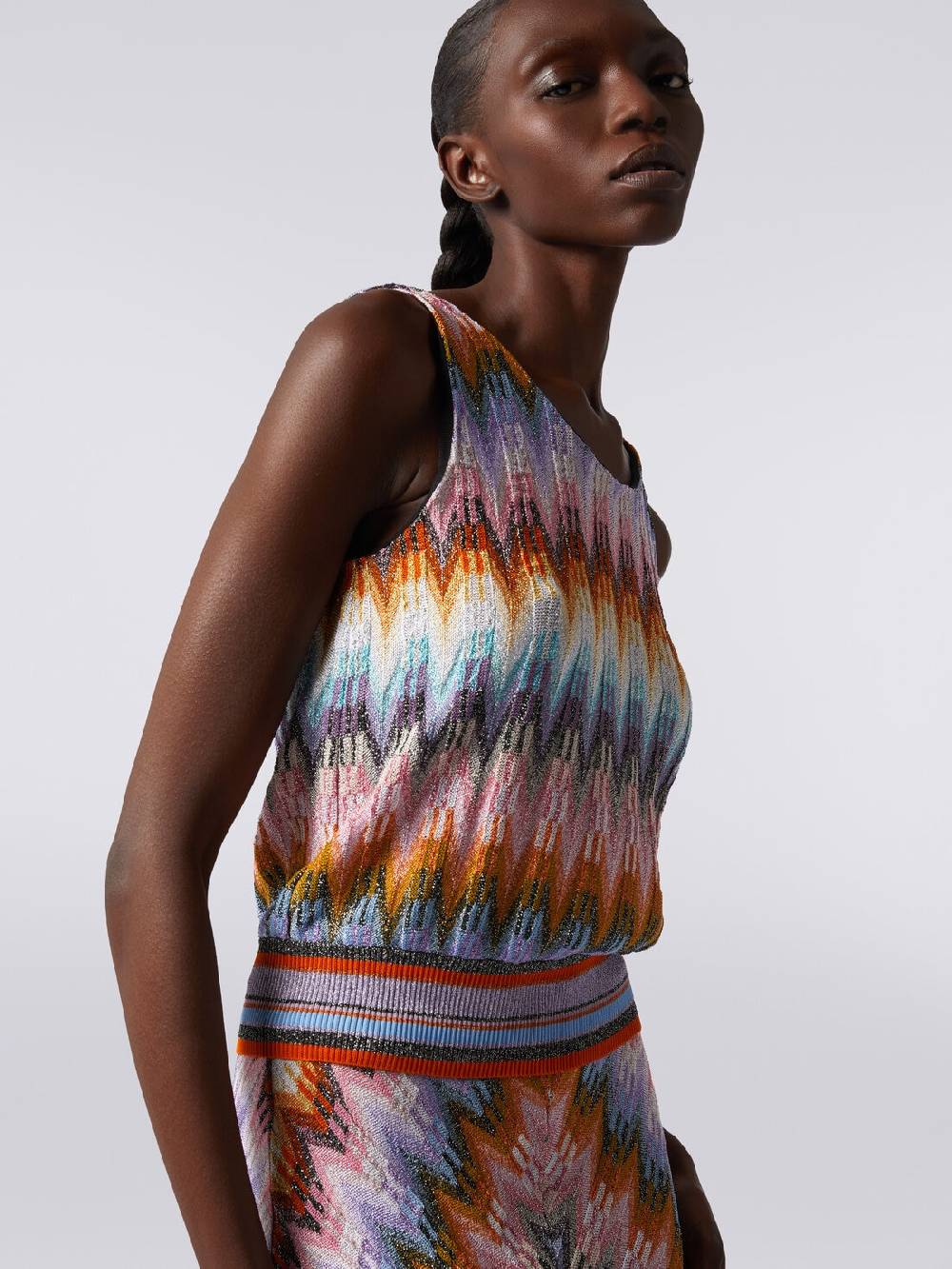 Missoni Top senza maniche in viscosa zig zag con lurex 2025
