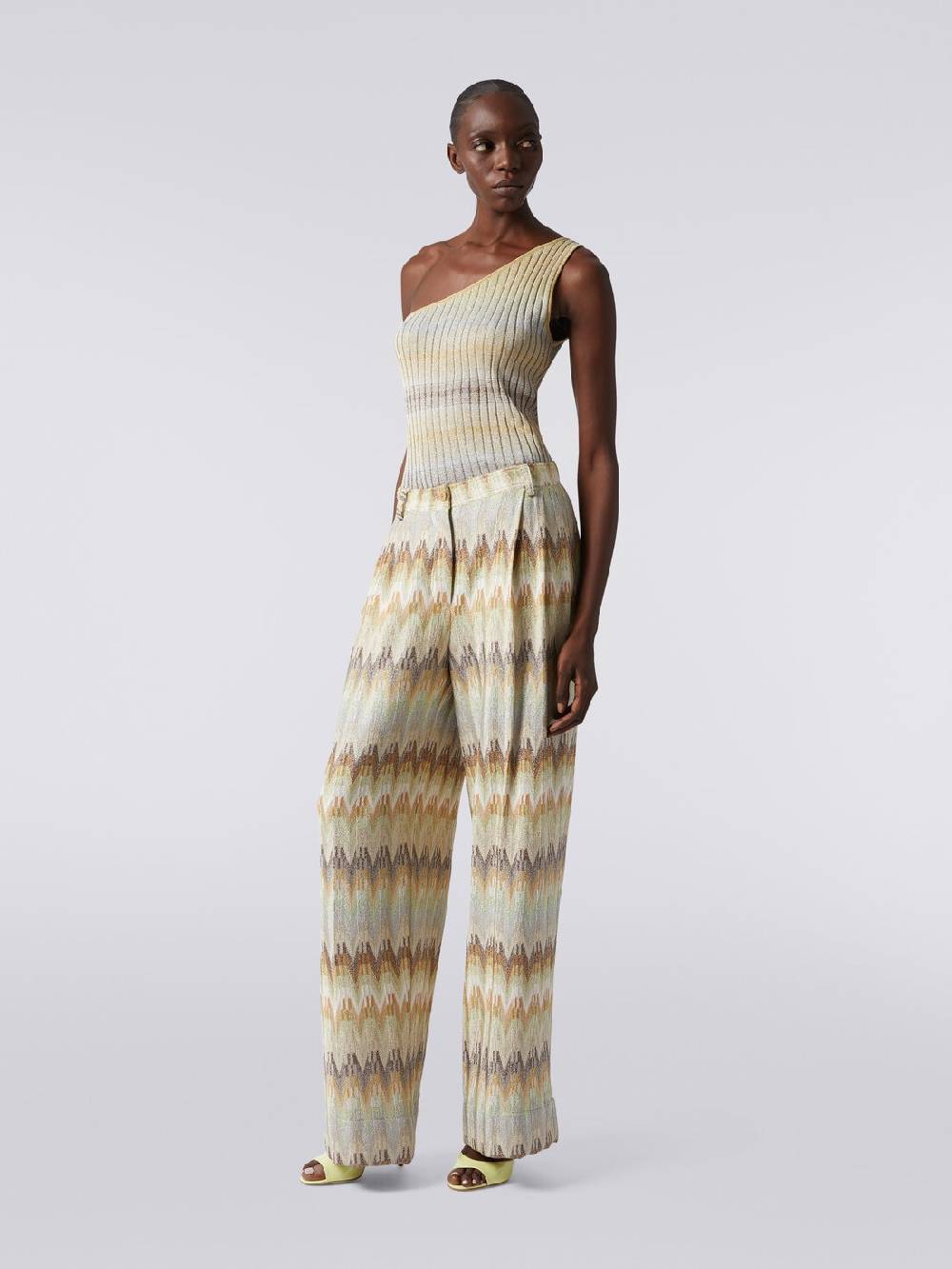 Missoni Pantaloni classici in viscosa zig zag con lurex Italia
