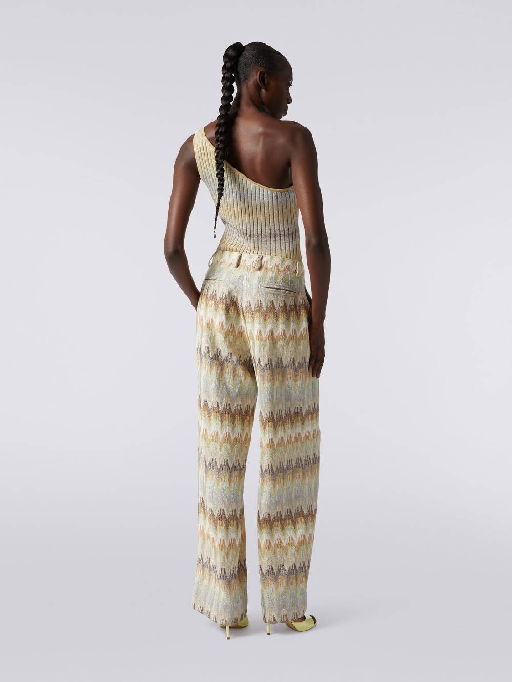 Missoni Pantaloni classici in viscosa zig zag con lurex Italia