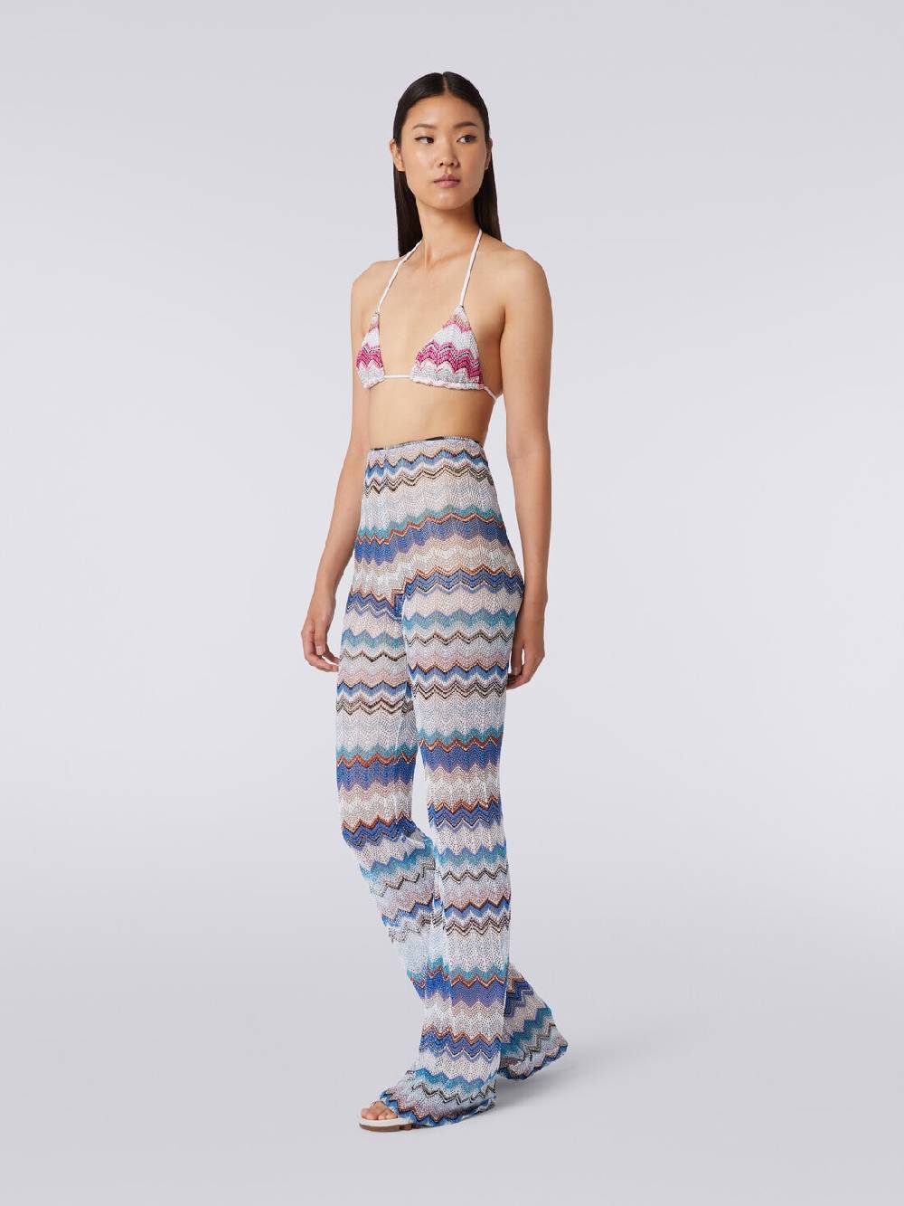 Missoni Pantaloni copricostume in crochet zig zag con lurex Comprane uno, ottenene uno gratis