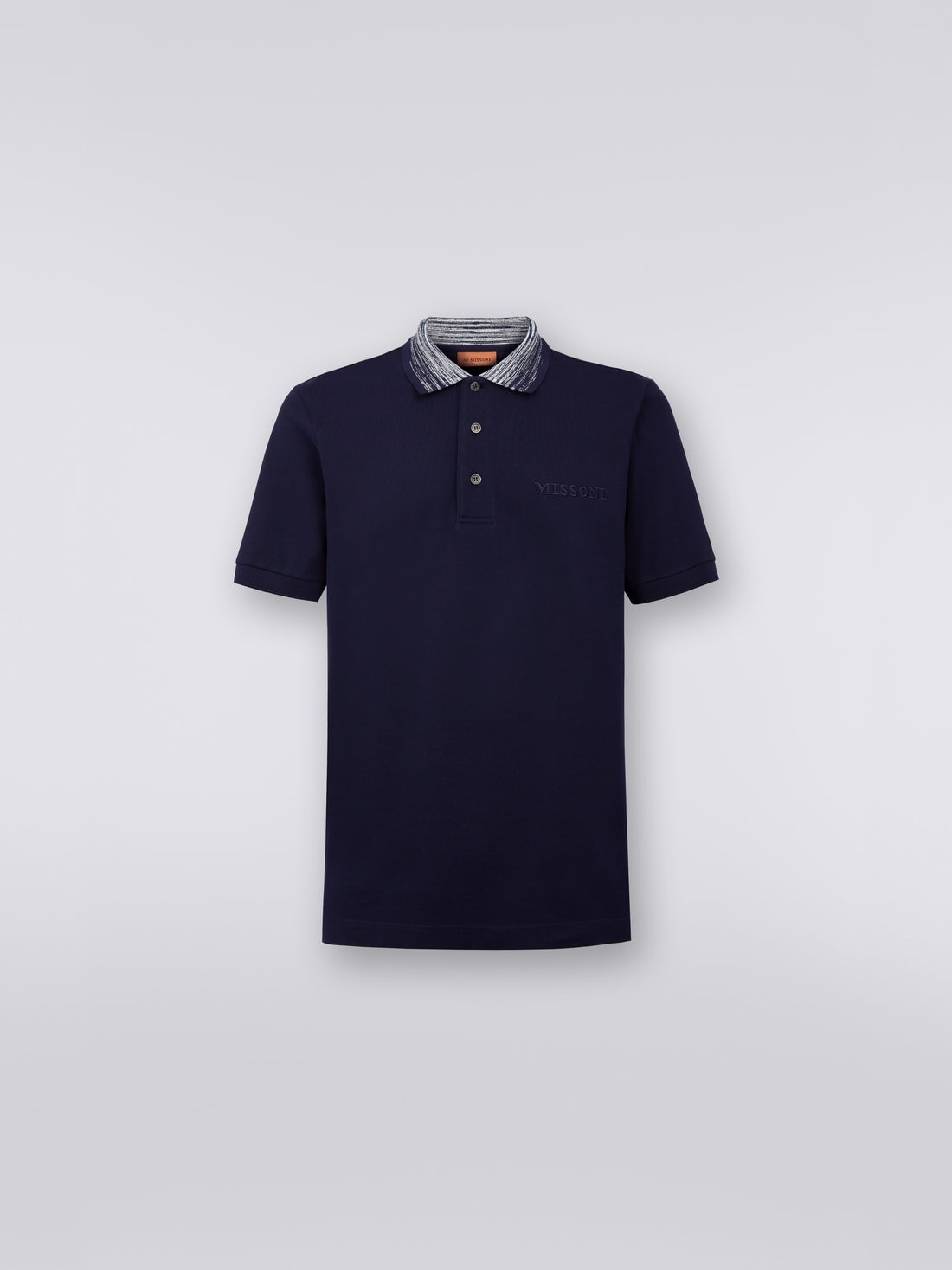 Missoni Polo in cotone con colletto fiammato e scritta logo Consegna Veloce