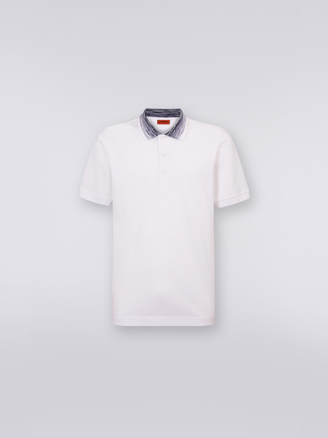 Missoni Polo in cotone con colletto fiammato e scritta logo Promozione Limitata