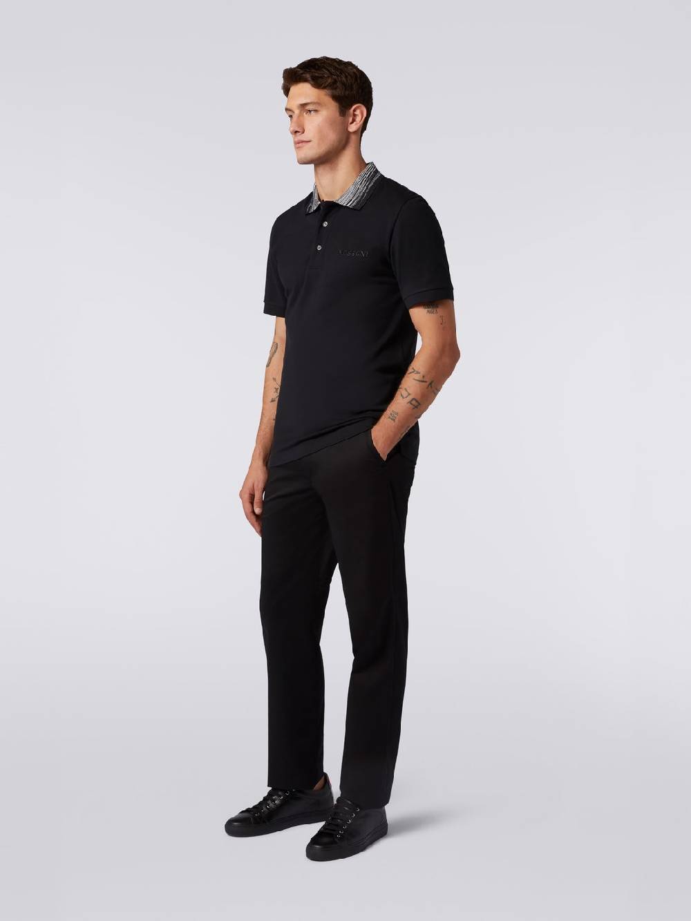 Missoni Polo in cotone con colletto fiammato e scritta logo Fino Al -60%