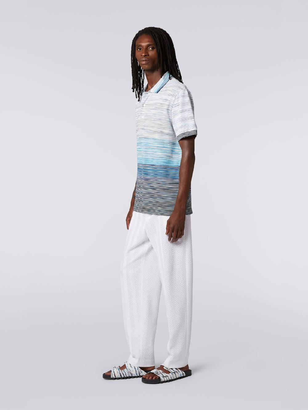 Missoni Polo in piquet di cotone fiammato Prezzo Ridotto