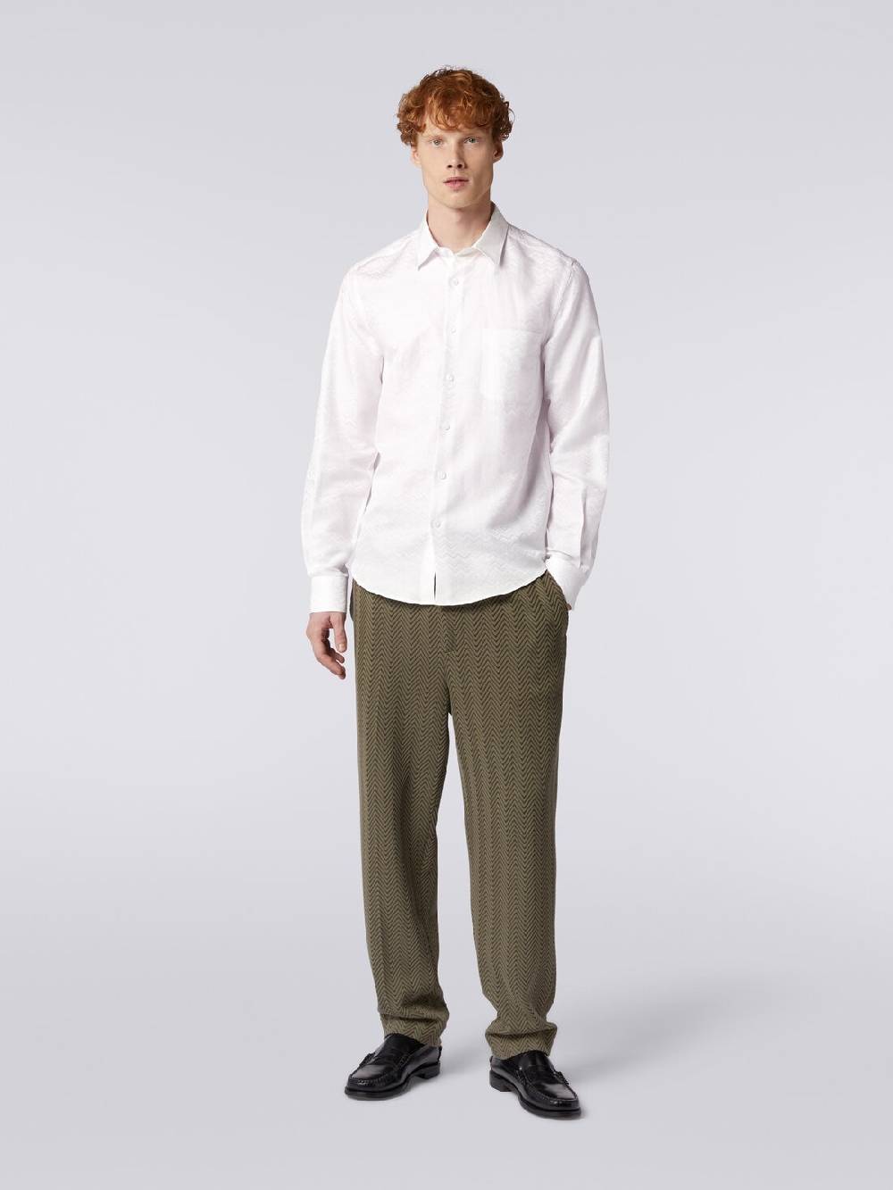Missoni Camicia a maniche lunghe in misto cotone con motivo zig zag Sottocosto