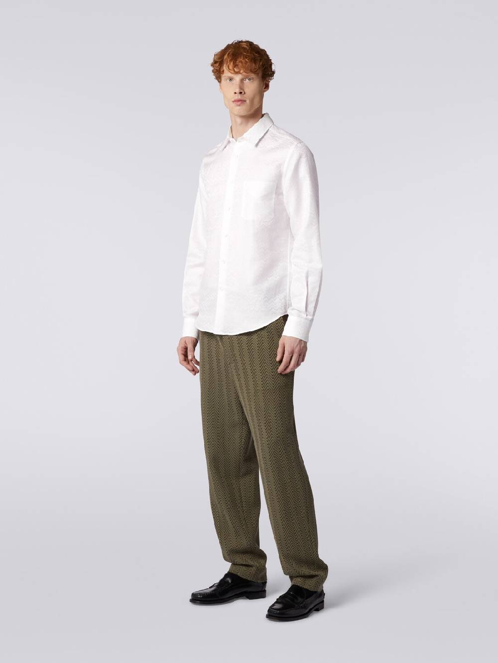 Missoni Camicia a maniche lunghe in misto cotone con motivo zig zag Sottocosto