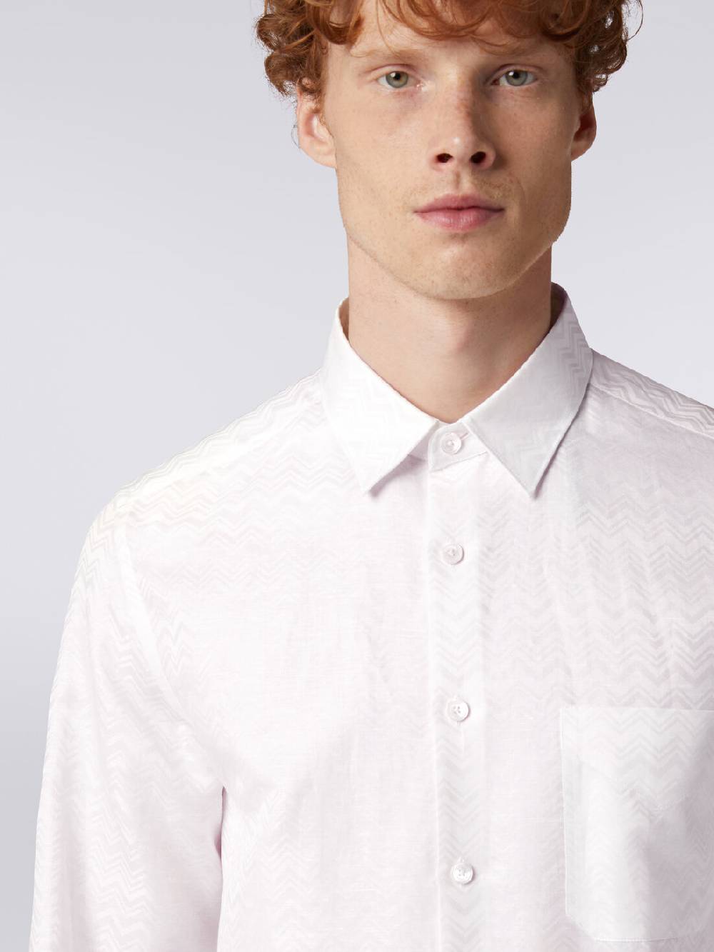 Missoni Camicia a maniche lunghe in misto cotone con motivo zig zag Sottocosto