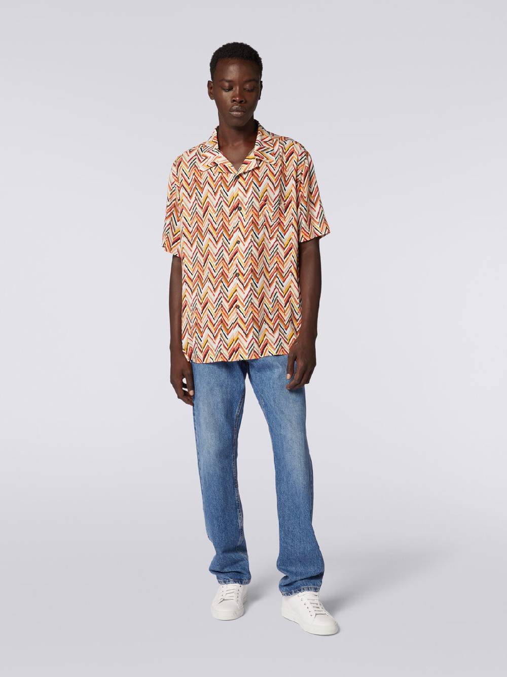 Missoni Camicia a maniche corte in viscosa con stampa zig zag Novità
