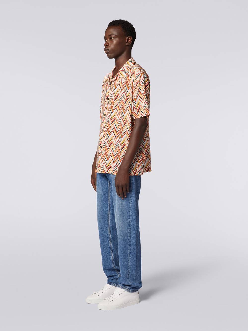 Missoni Camicia a maniche corte in viscosa con stampa zig zag Novità