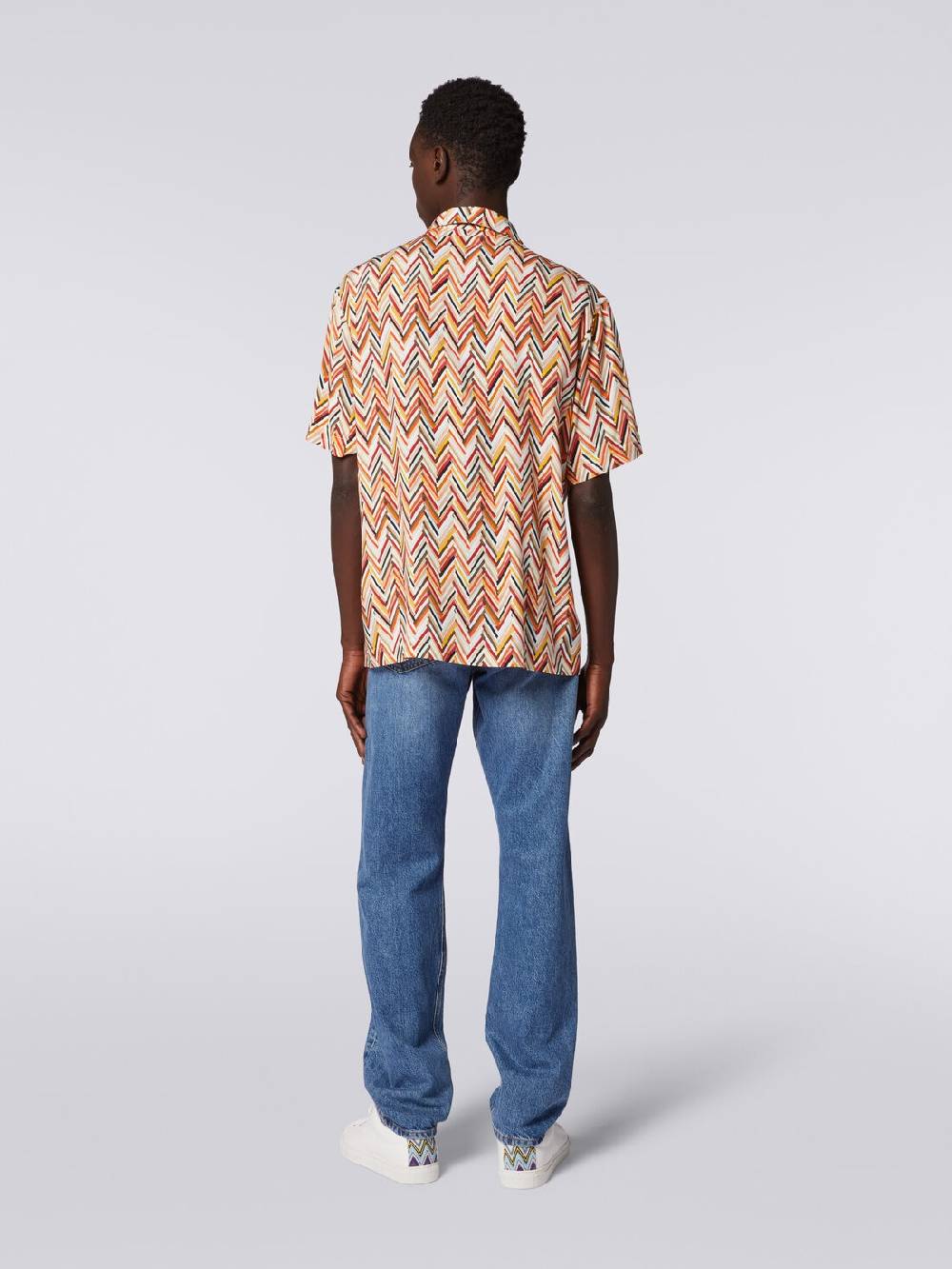 Missoni Camicia a maniche corte in viscosa con stampa zig zag Novità