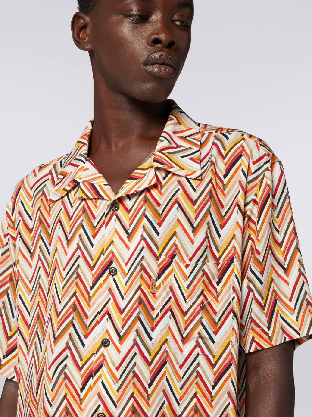 Missoni Camicia a maniche corte in viscosa con stampa zig zag Novità