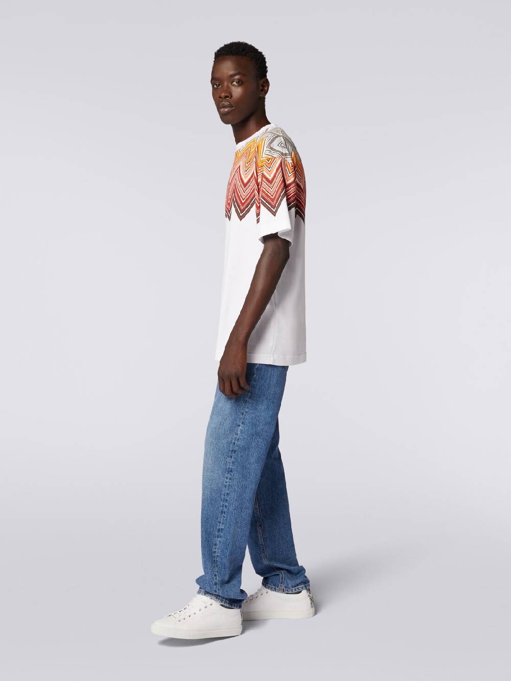 Missoni T-shirt oversize in cotone con stampa macro zig zag Sconto