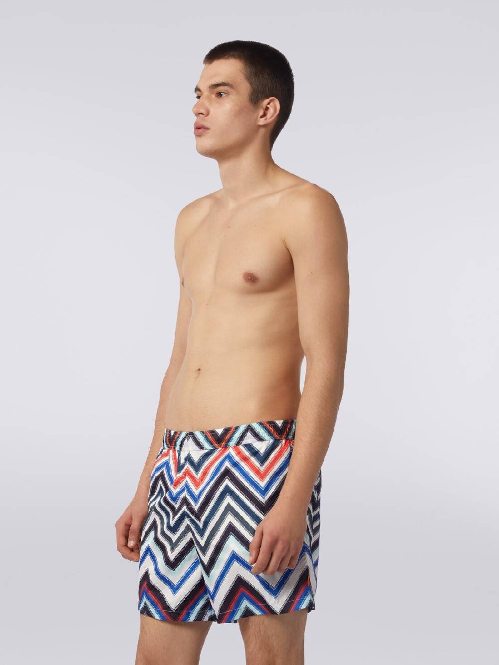 Missoni Boxer mare in nylon con macro-zig zag in gradazione Vendita Calda