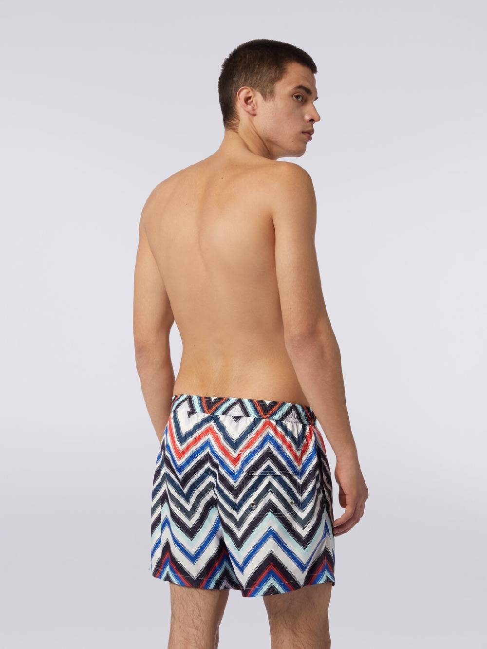 Missoni Boxer mare in nylon con macro-zig zag in gradazione Vendita Calda