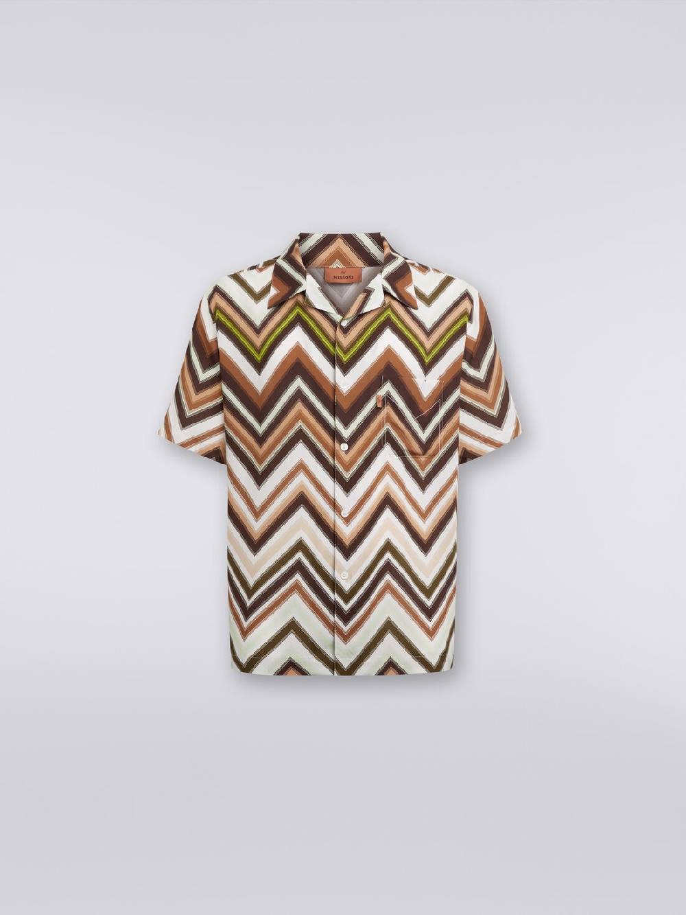 Missoni Camicia a maniche corte in viscosa con stampa chevron Vendita Economica