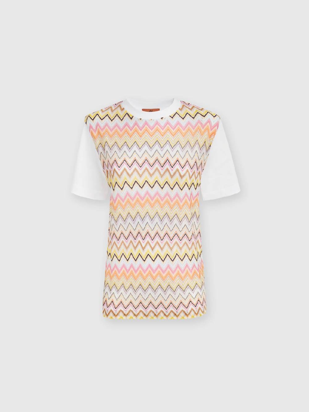 Missoni T-shirt in jersey di cotone con inserti chevron Novità
