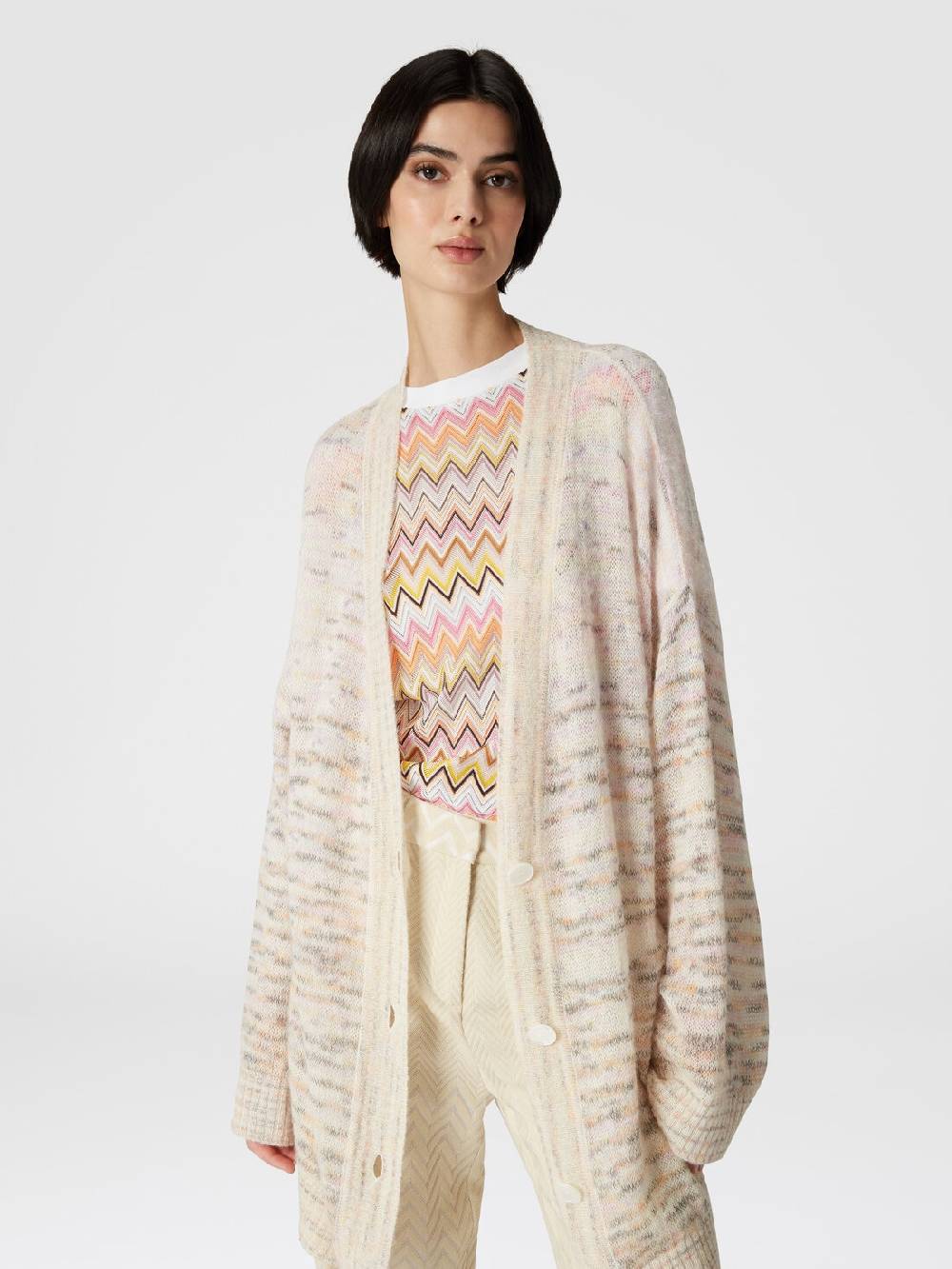 Missoni T-shirt in jersey di cotone con inserti chevron Novità