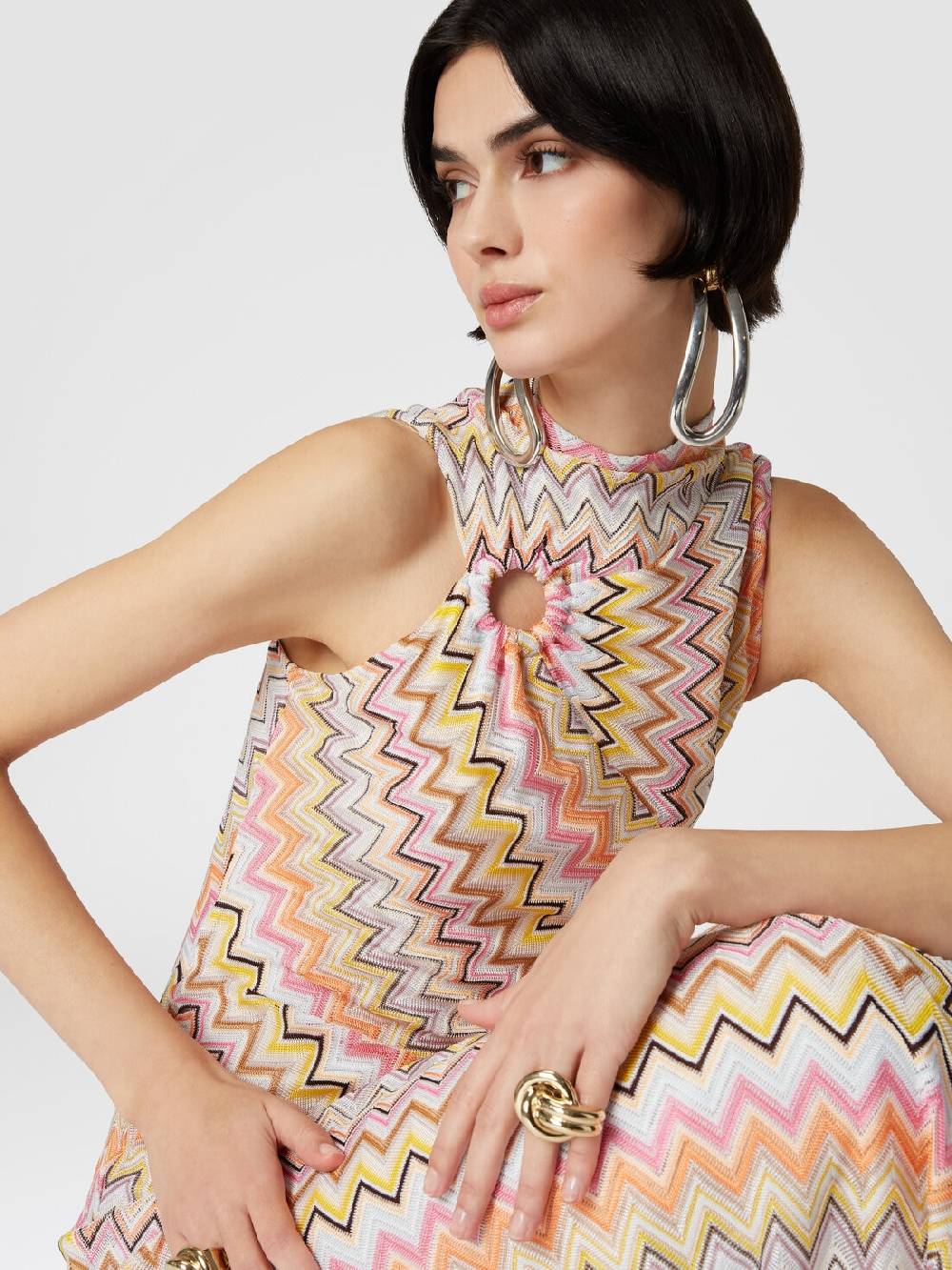 Missoni Abito lungo senza maniche con scollatura arricciata Offerta