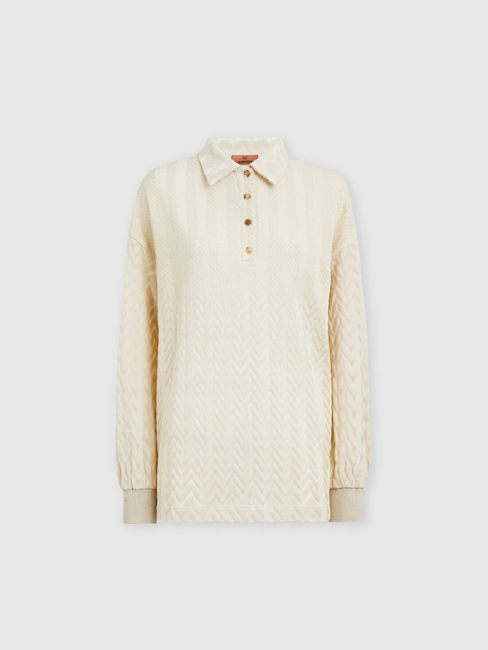 Missoni Polo a maniche lunghe con chevron tono su tono Economico