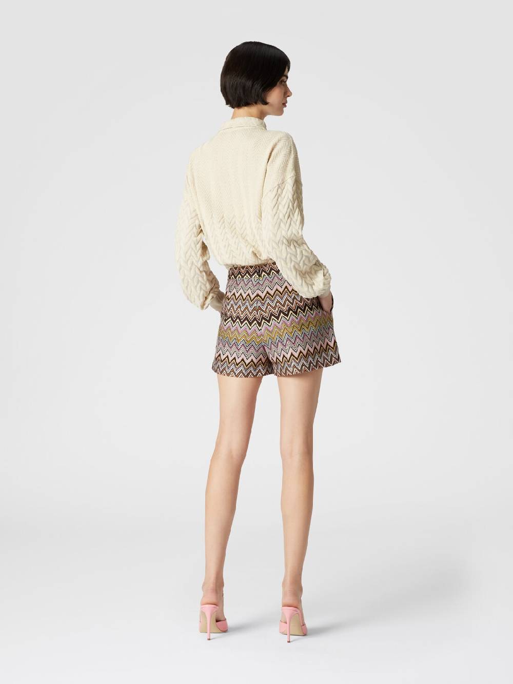 Missoni Polo a maniche lunghe con chevron tono su tono Economico