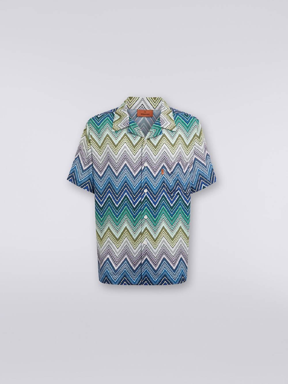 Missoni Camicia a maniche corte in viscosa con stampa macro zig zag Saldi