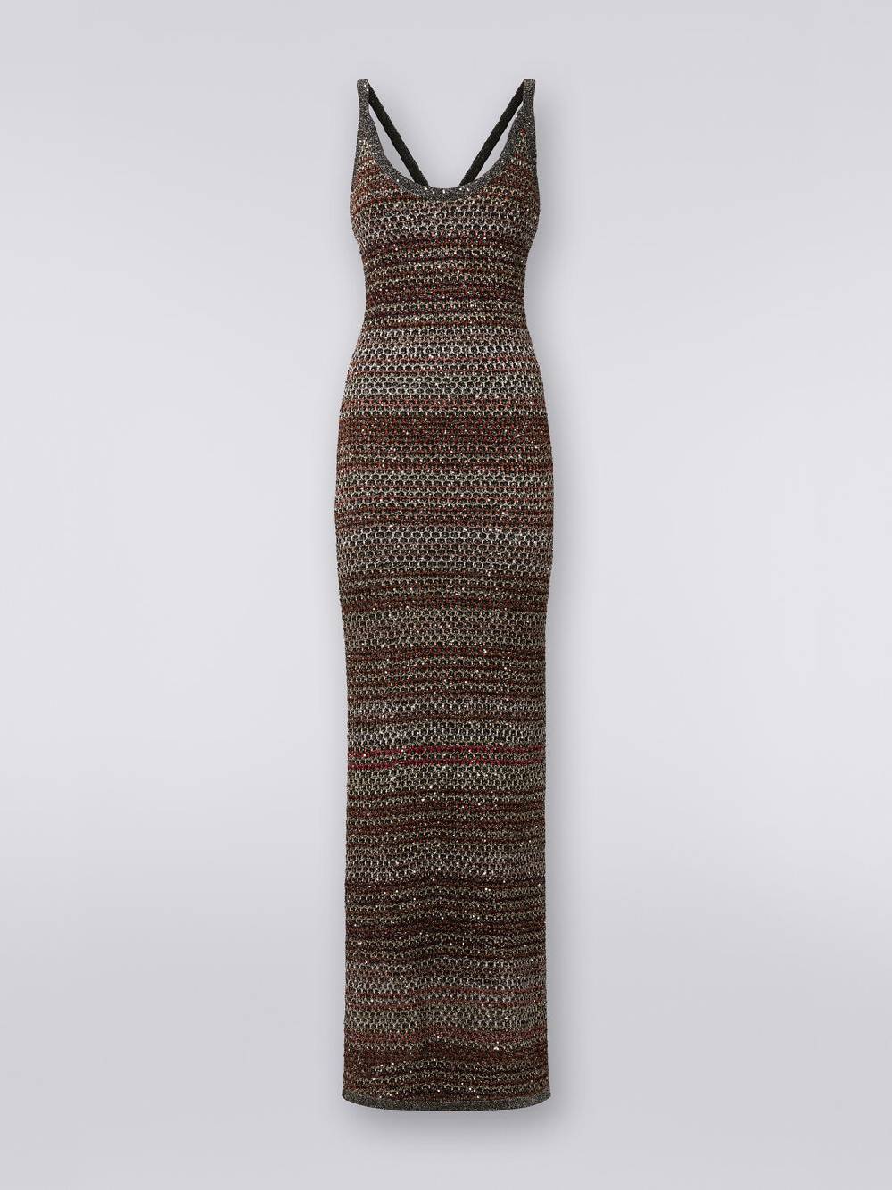 Missoni Abito lungo in maglia zig zag con trama effetto uncinetto Saldi Di Fabbrica