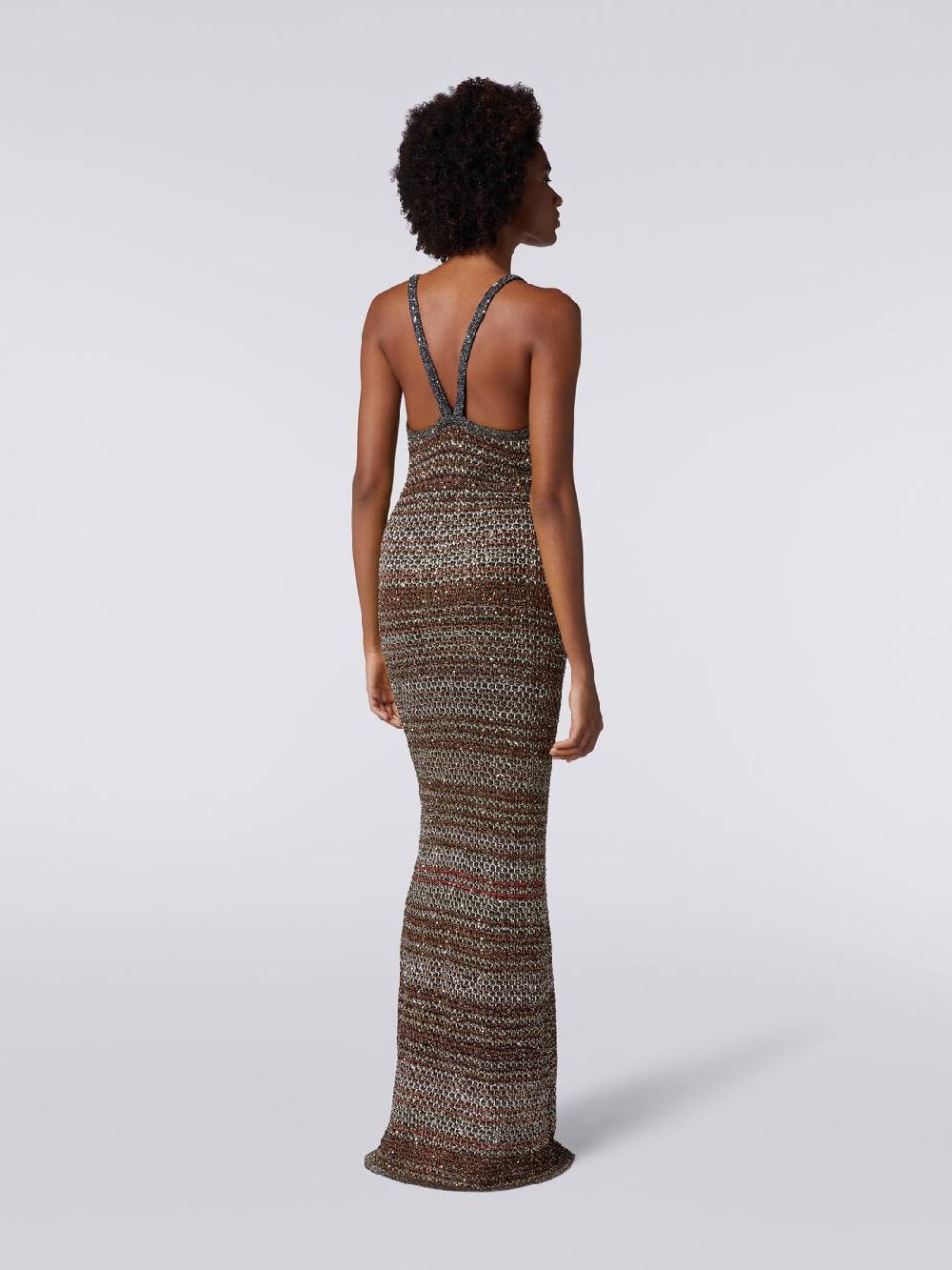 Missoni Abito lungo in maglia zig zag con trama effetto uncinetto Saldi Di Fabbrica