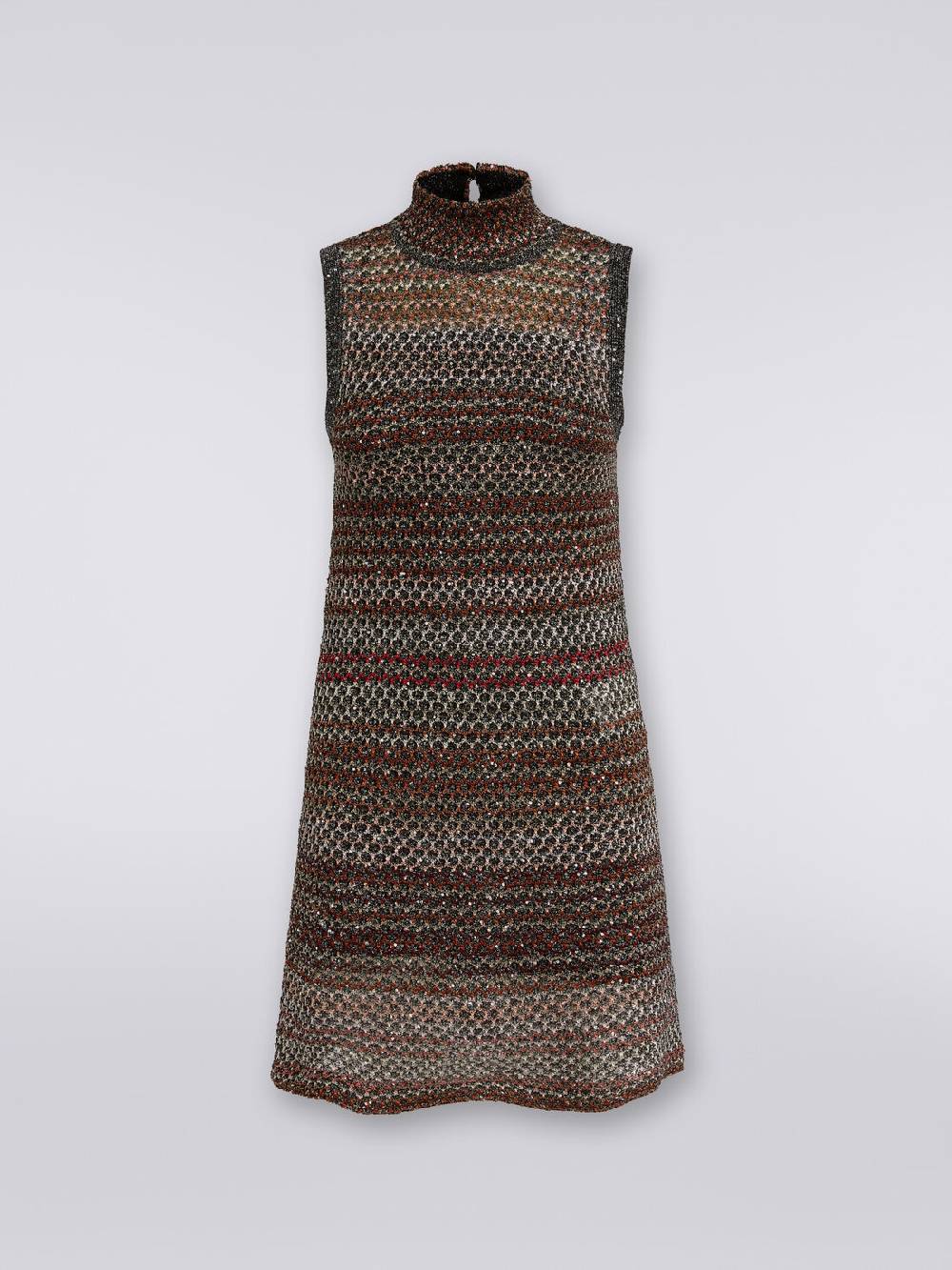 Missoni Mini-abito in maglia a rete con collo alto e applicazione di paillettes Negozio