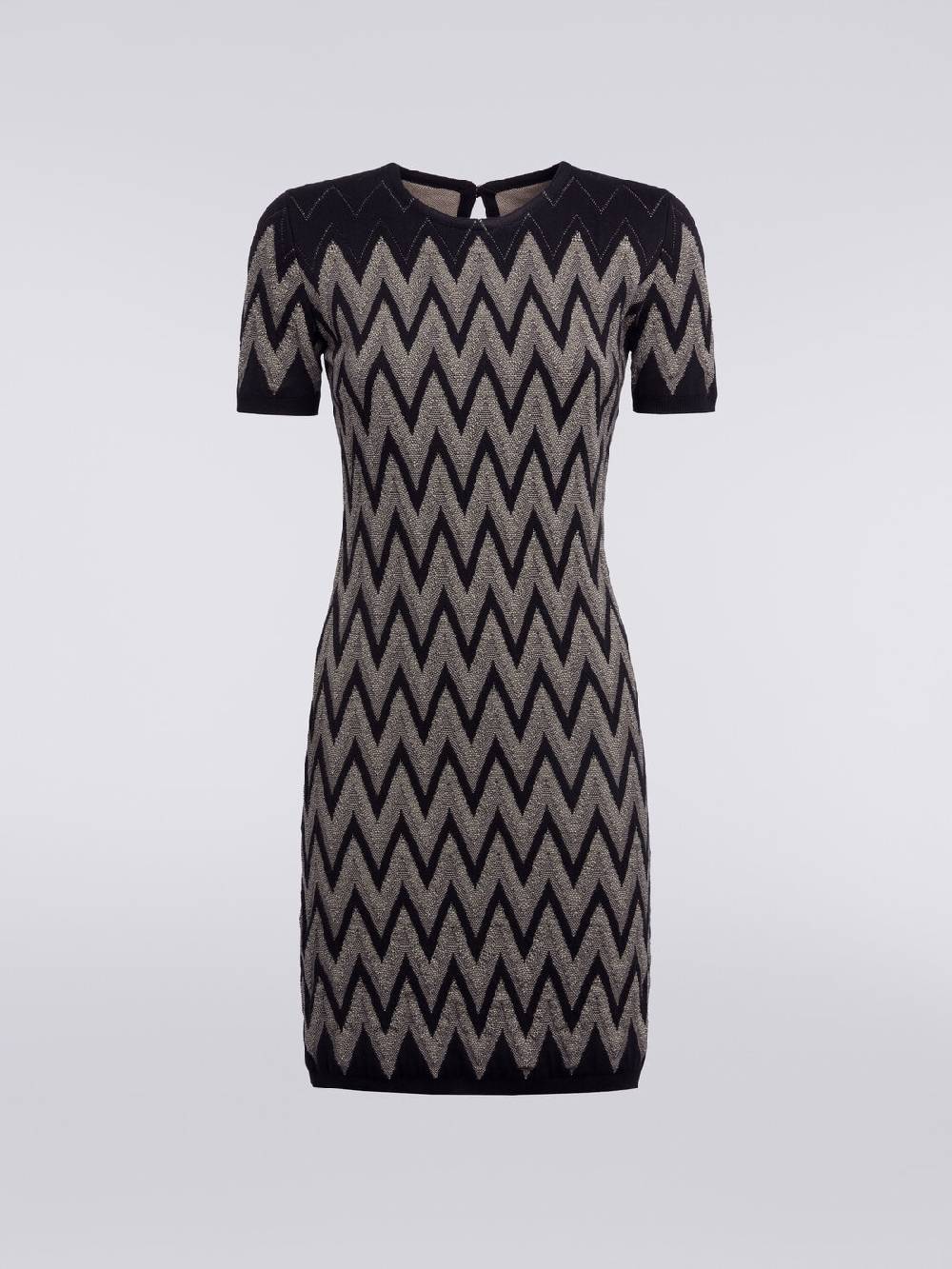 Missoni Abito girocollo in cotone chevron con lurex 2025