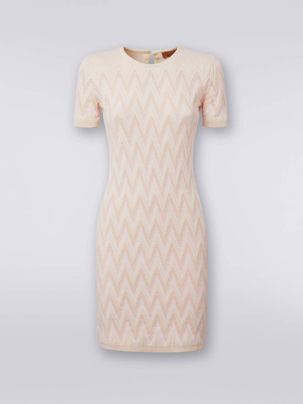 Missoni Abito girocollo in cotone chevron con lurex Italy