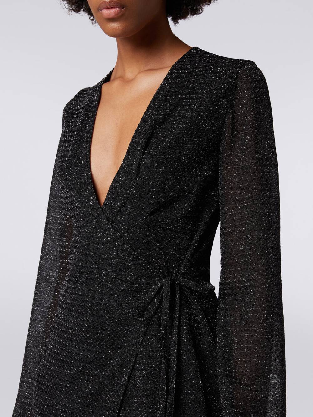 Missoni Abito lungo con scollatura a V in viscosa lamé Italia