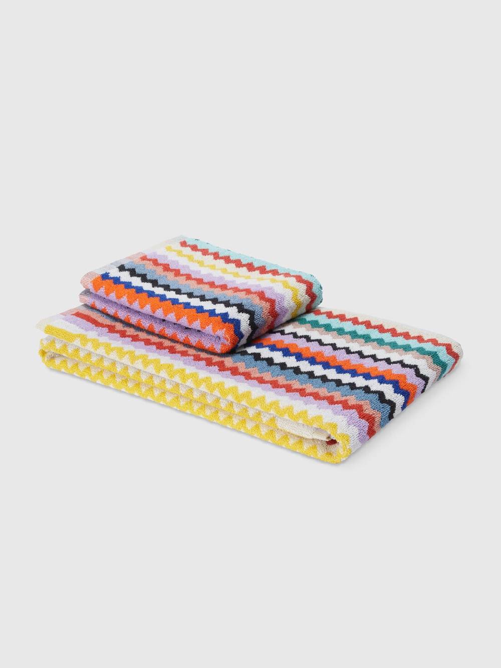 Missoni Set 2 pezzi di asciugamani da bagno Riverbero in spugna di cotone zig zag Spedizione Gratuita