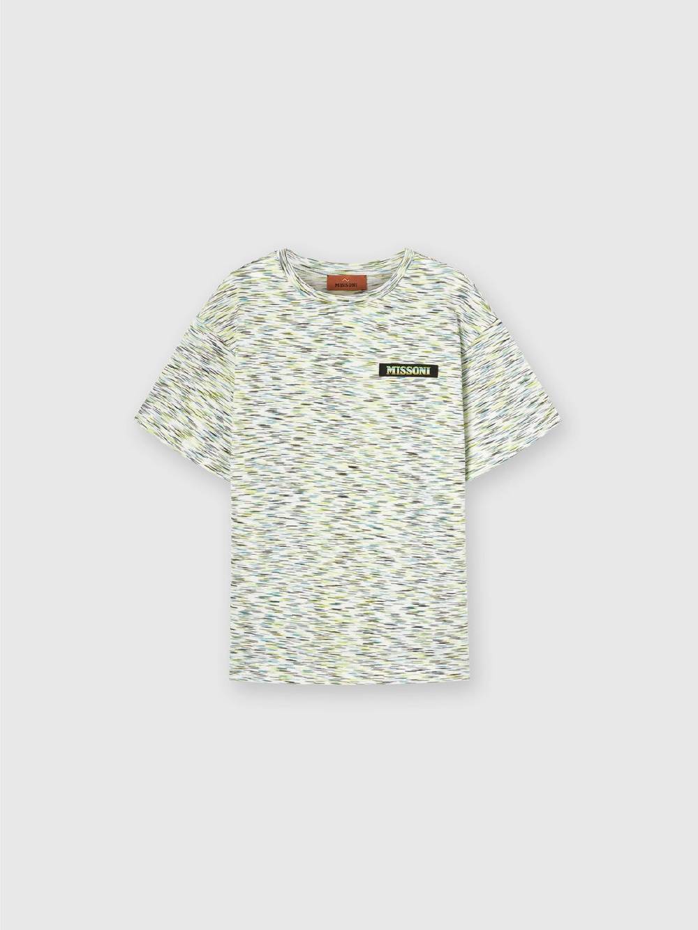 Missoni T-shirt in cotone fiammato con scritta logo Sottocosto