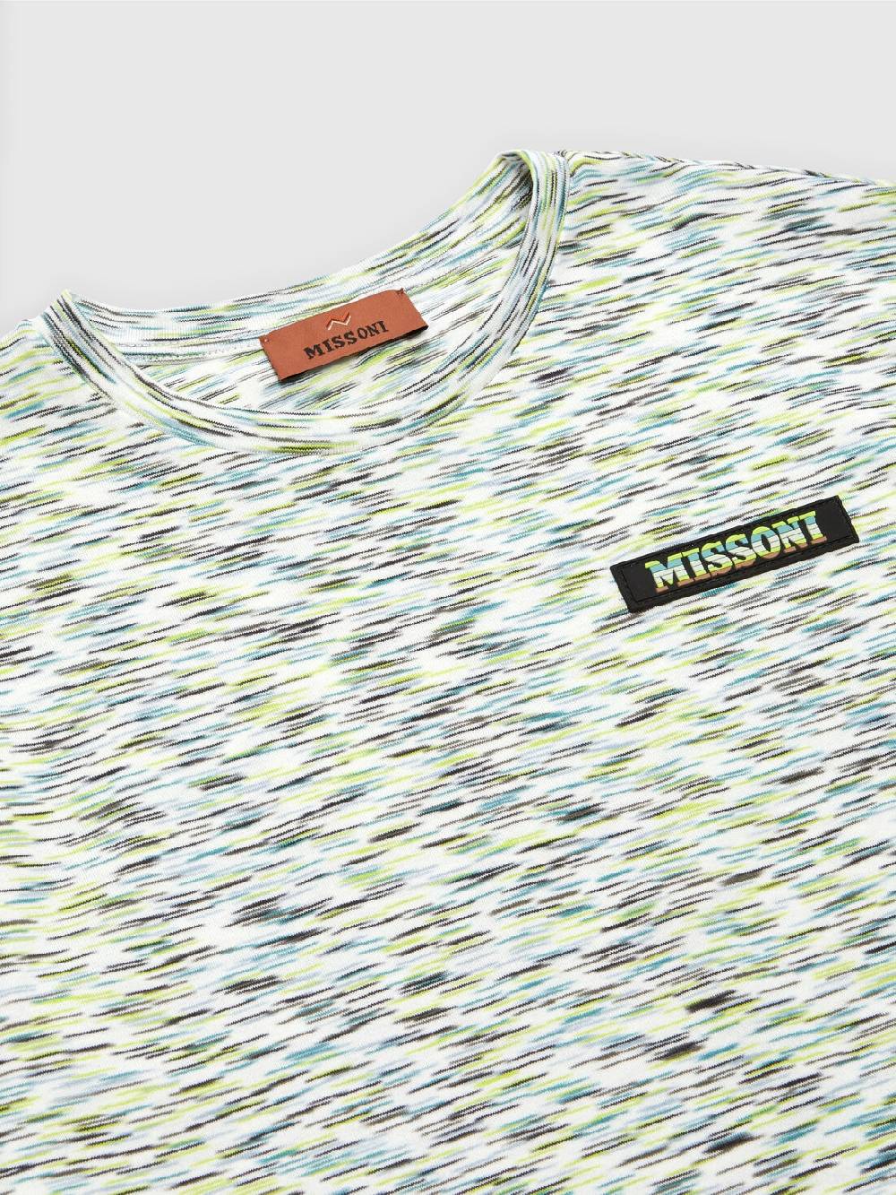 Missoni T-shirt in cotone fiammato con scritta logo Sottocosto