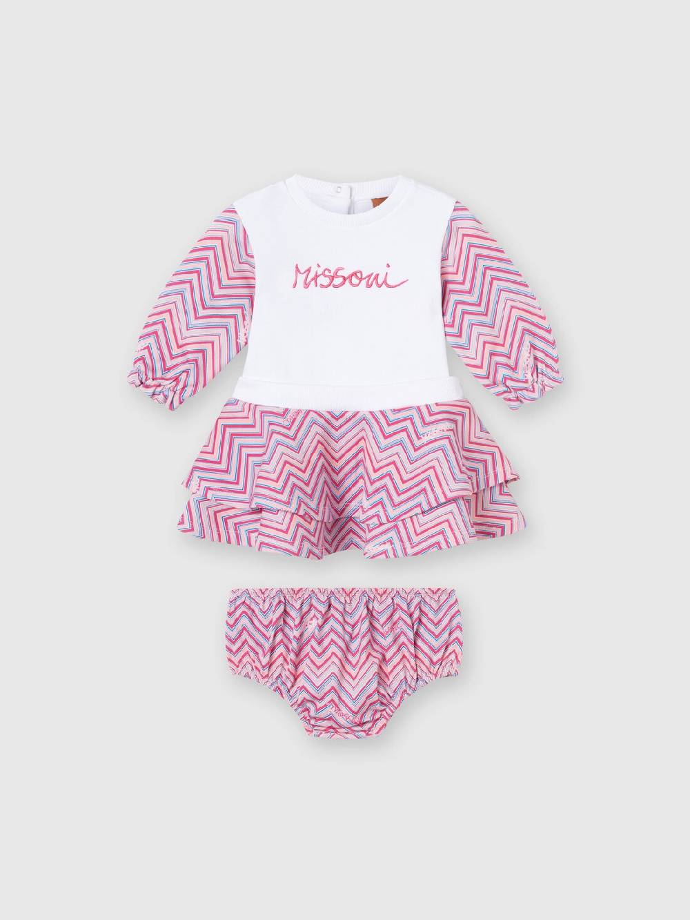 Missoni Abito in jersey di cotone con inserti zig zag Sconto