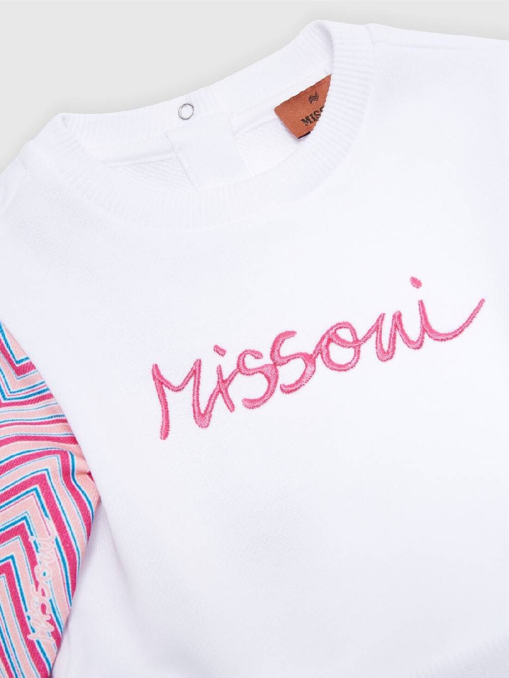 Missoni Abito in jersey di cotone con inserti zig zag Sconto