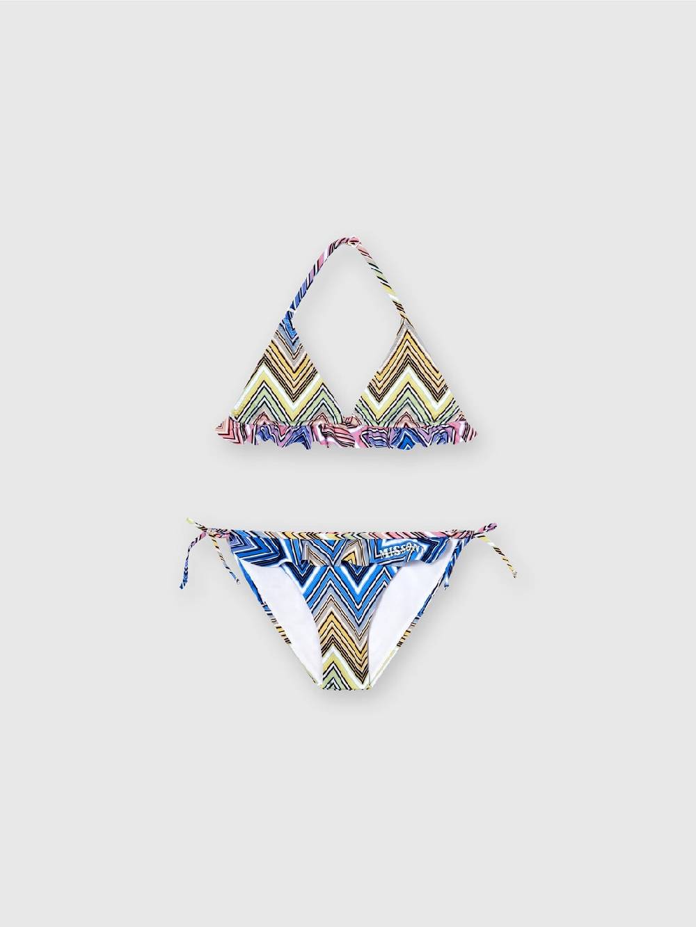 Missoni Bikini chevron con volant e scritta logo Offerta