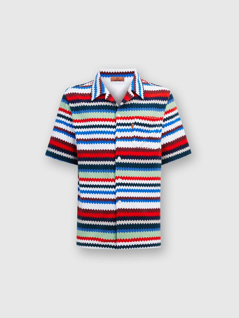 Missoni Camicia a maniche corte modello bowling in spugna zig zag Saldi