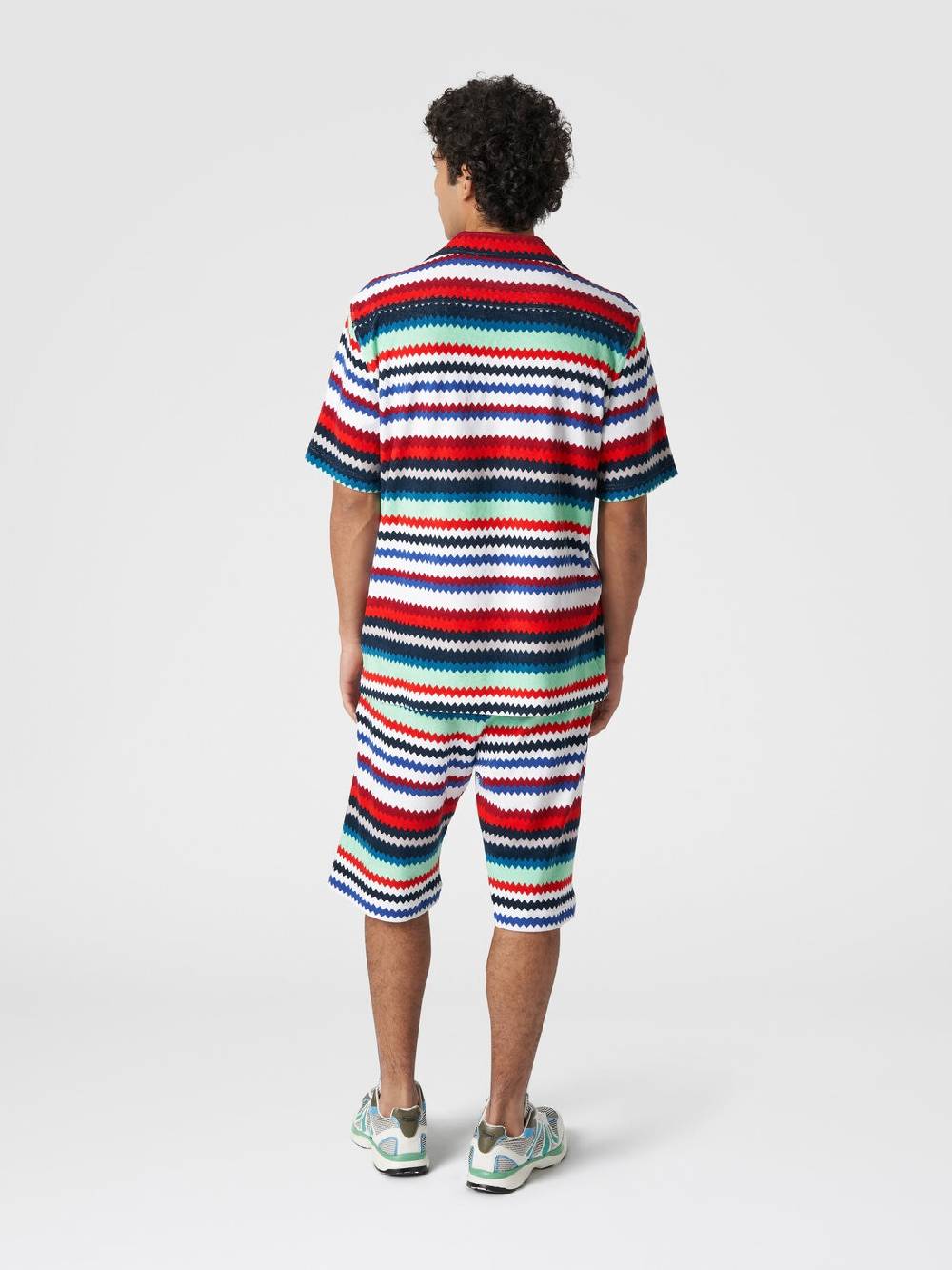 Missoni Camicia a maniche corte modello bowling in spugna zig zag Saldi