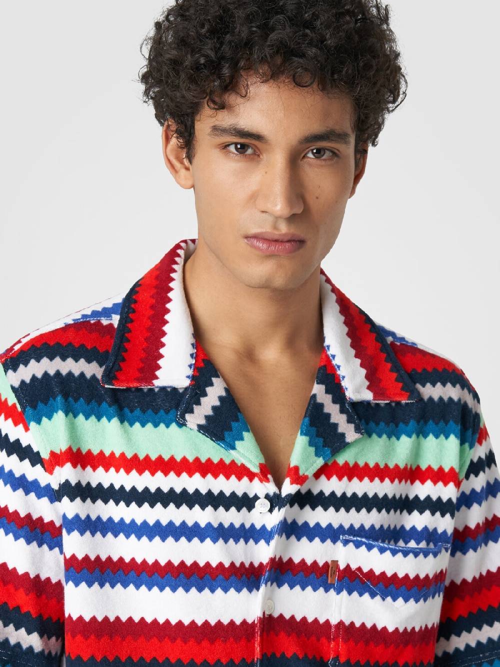 Missoni Camicia a maniche corte modello bowling in spugna zig zag Saldi