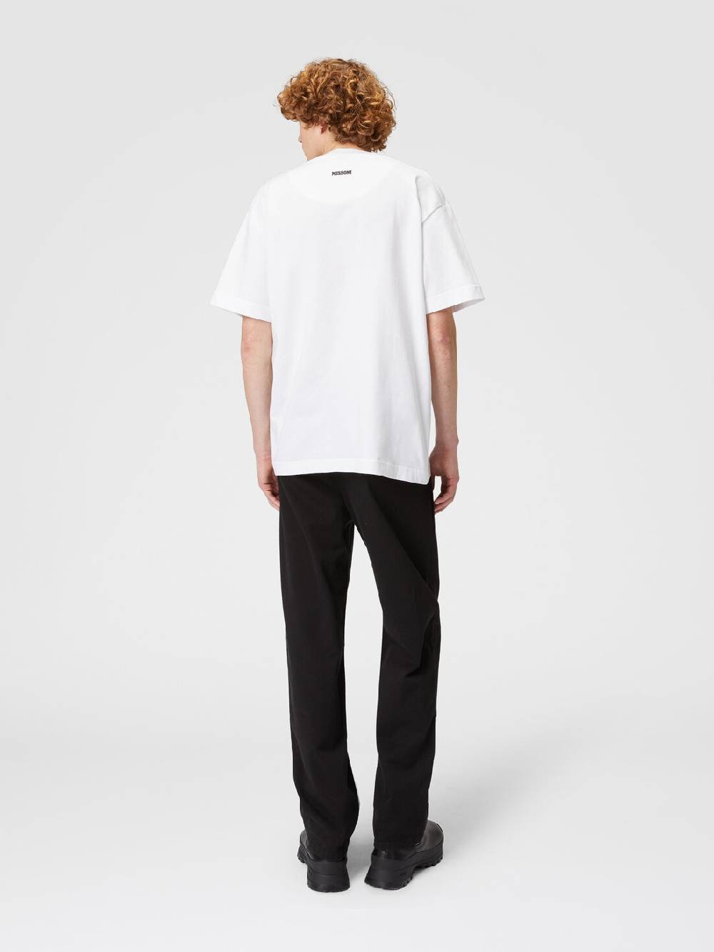 Missoni T-shirt in jersey di cotone con ricamo zig zag Vendita Calda