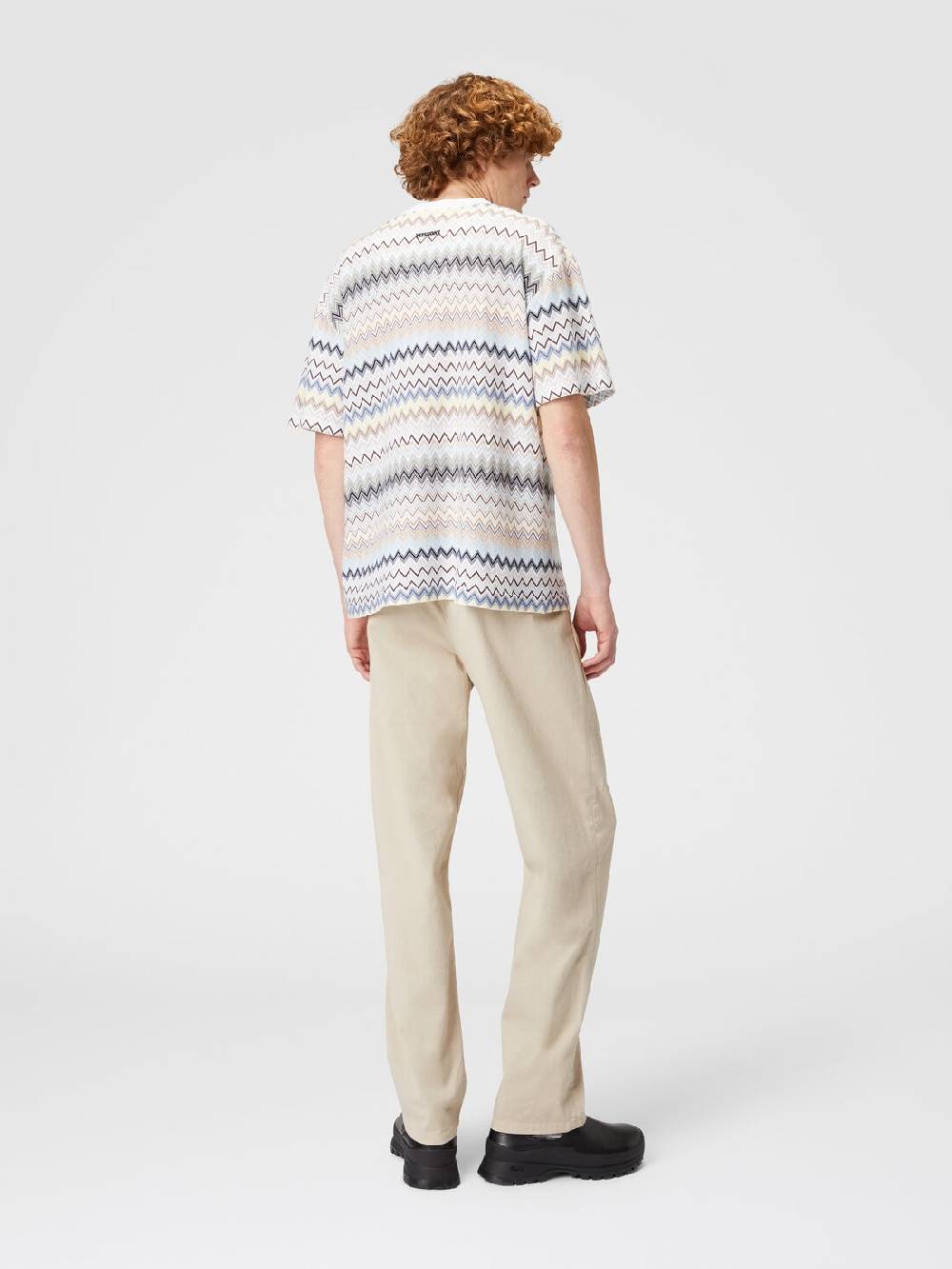 Missoni T-shirt con motivo zig zag e logo posteriore Vendita Economica
