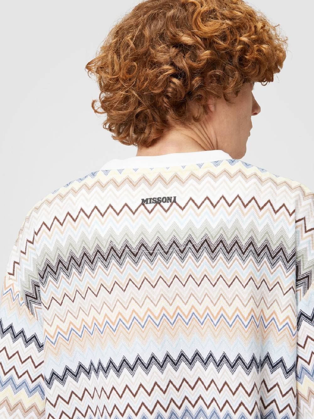 Missoni T-shirt con motivo zig zag e logo posteriore Vendita Economica
