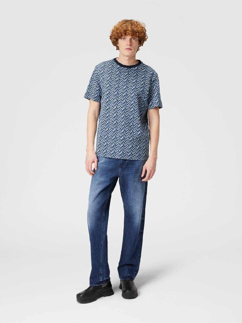 Missoni T-shirt in jersey di cotone jacquard zig zag Saldi Di Fabbrica