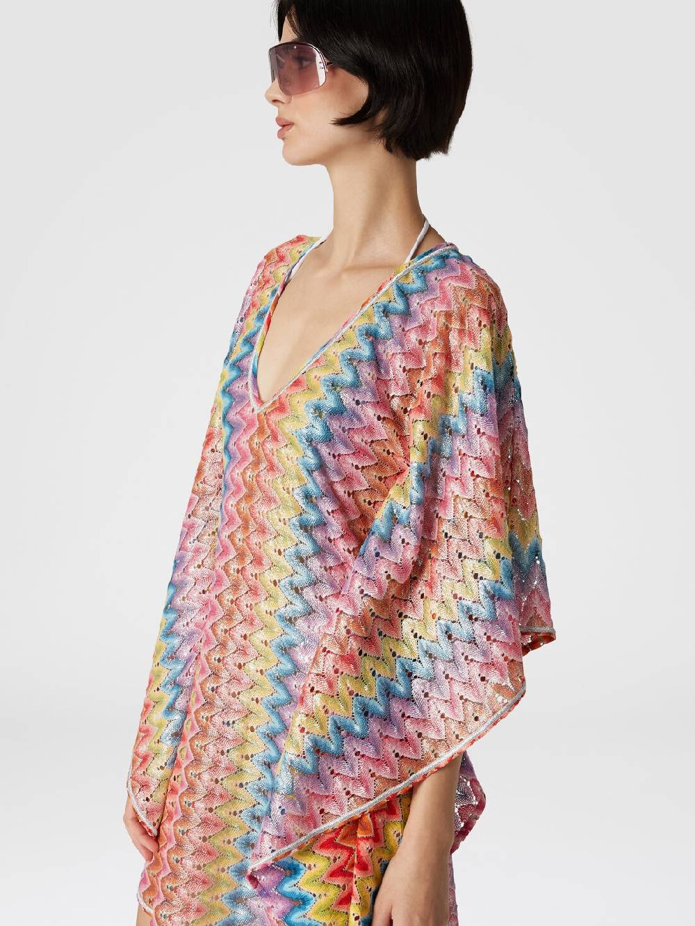 Missoni Caftano copricostume corto in pizzo spalmato In Saldo