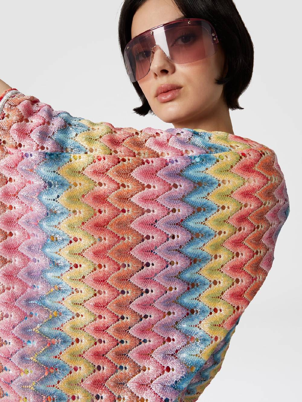 Missoni Caftano copricostume corto in pizzo spalmato In Saldo