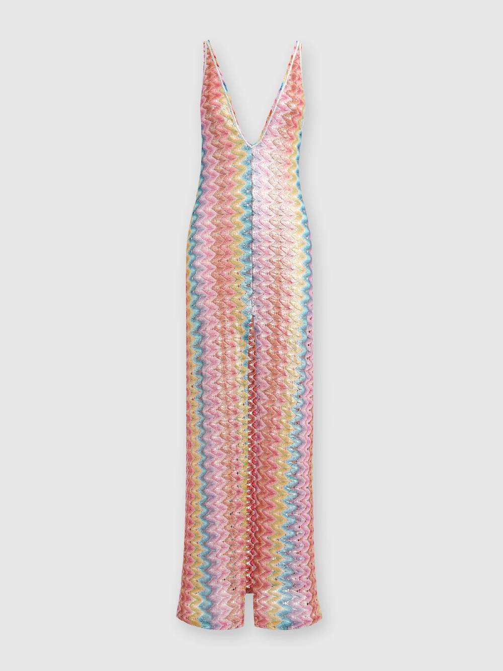 Missoni Abito copricostume lungo con scollatura a V e spacco Nuova
