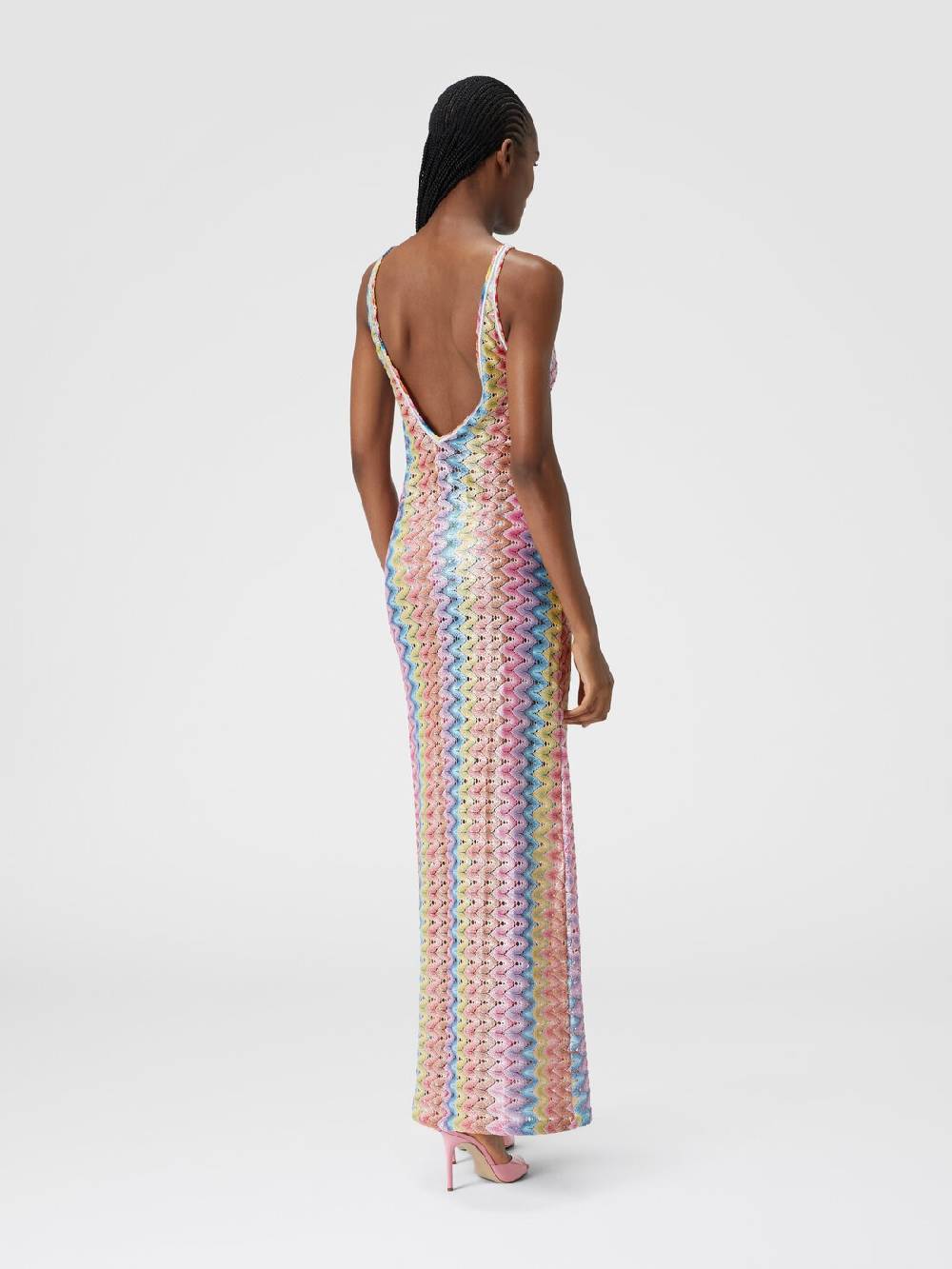 Missoni Abito copricostume lungo con scollatura a V e spacco Nuova